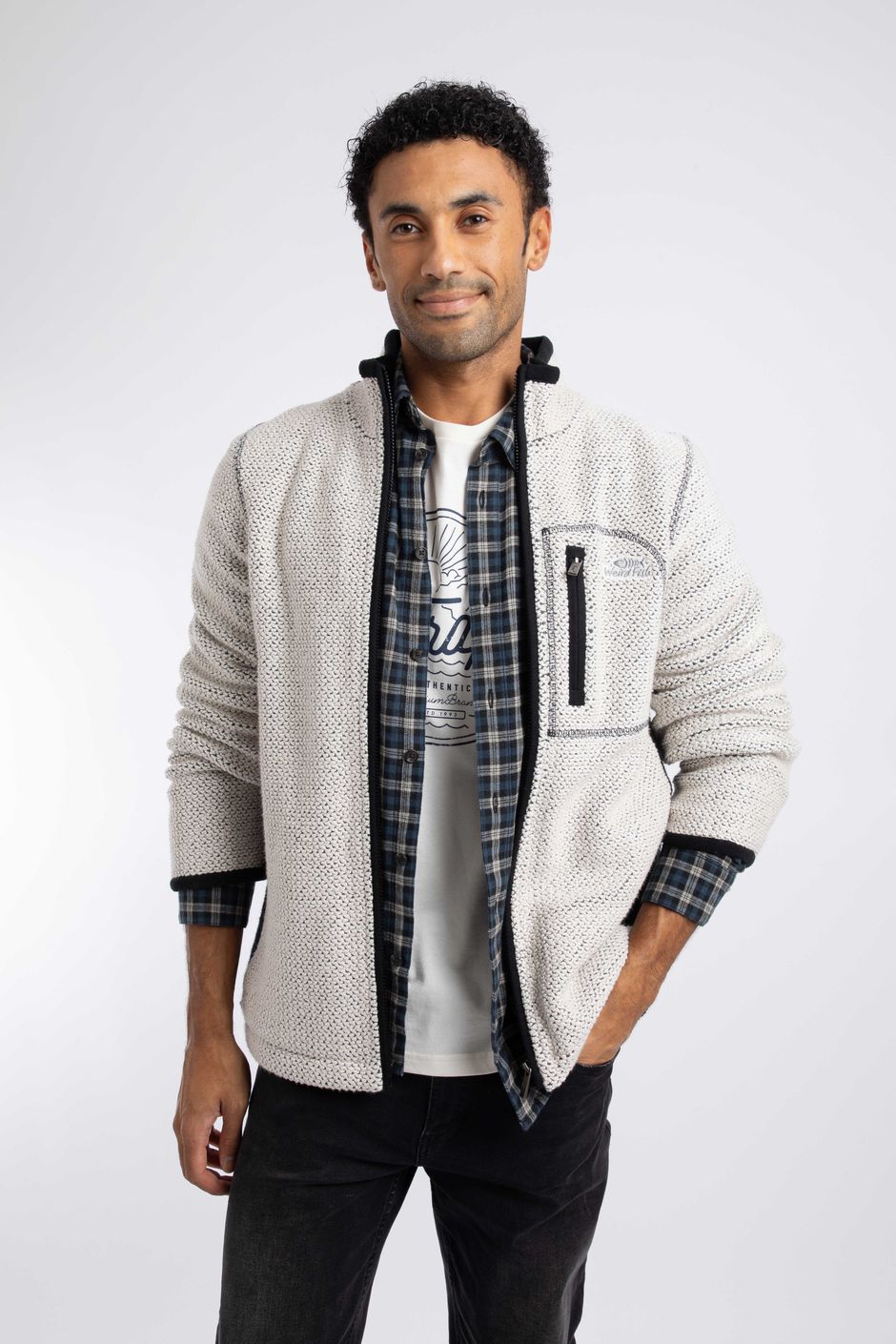 Arnott Full Zip Lined Macaroni Jacket Ecru