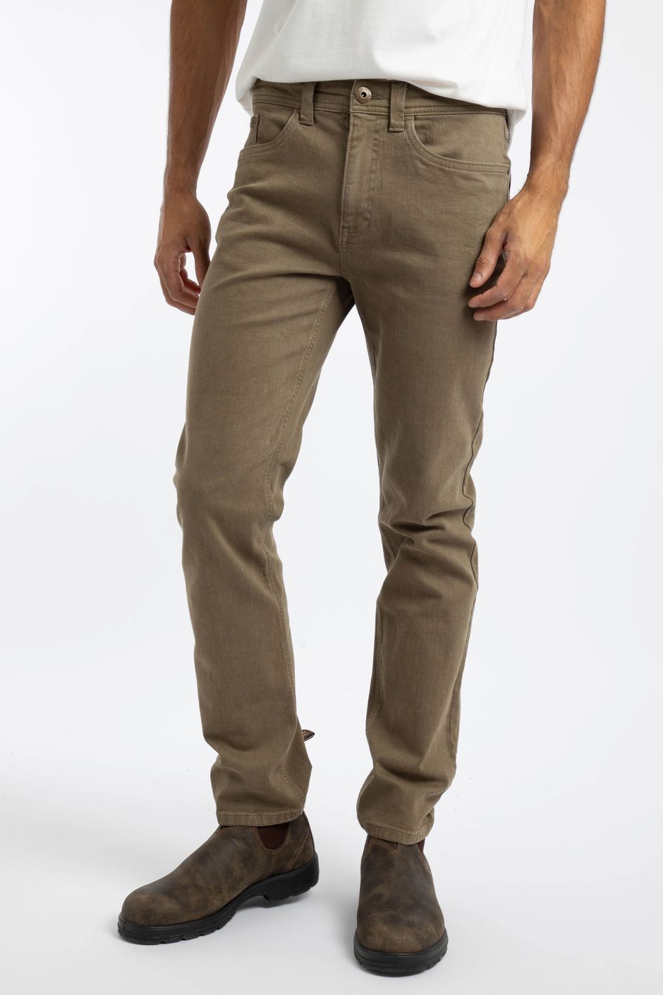 Teddy Straight Comfort Stretch Chinos Flint Stone