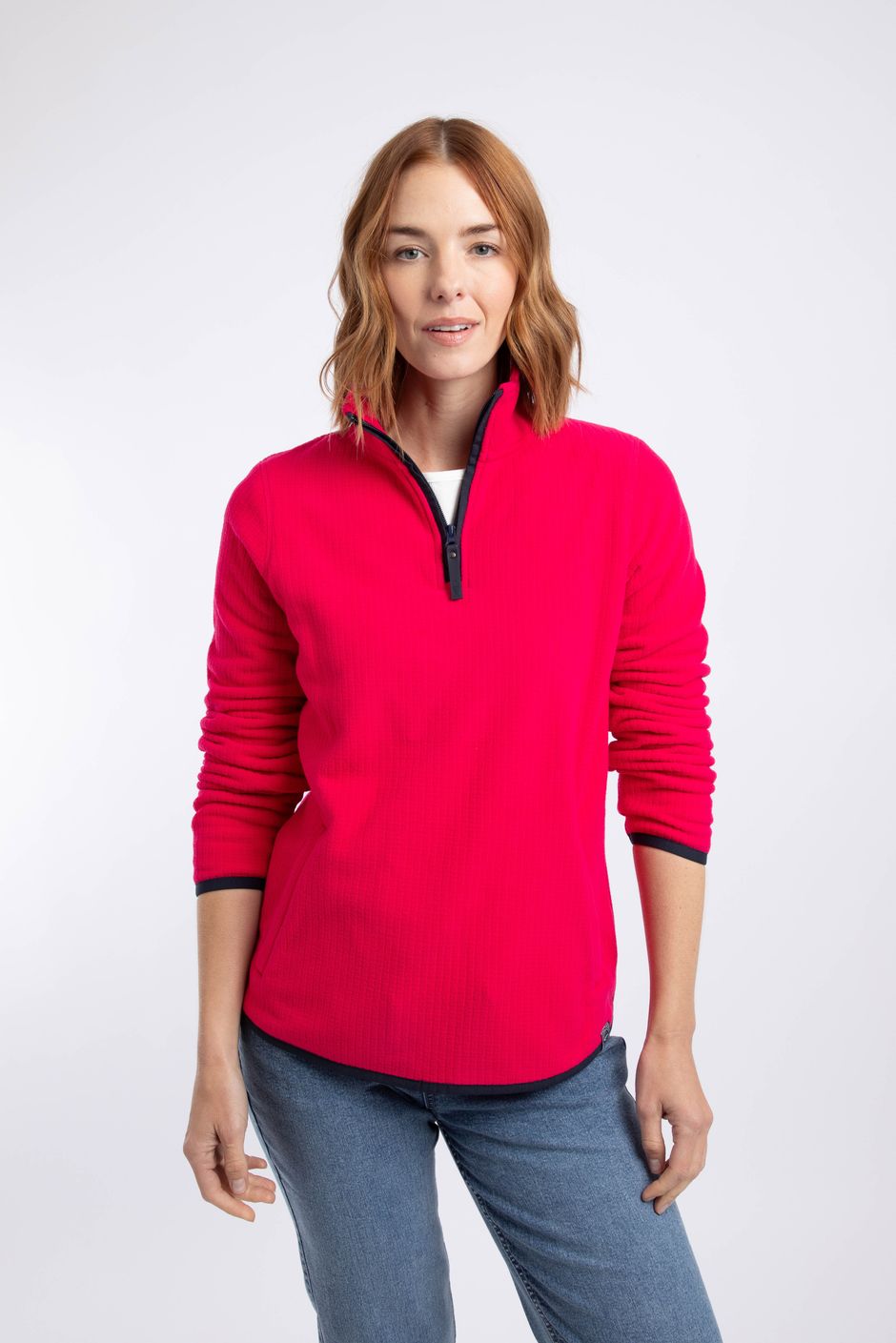 Nola 1/4 Zip Grid Fleece Foxglove