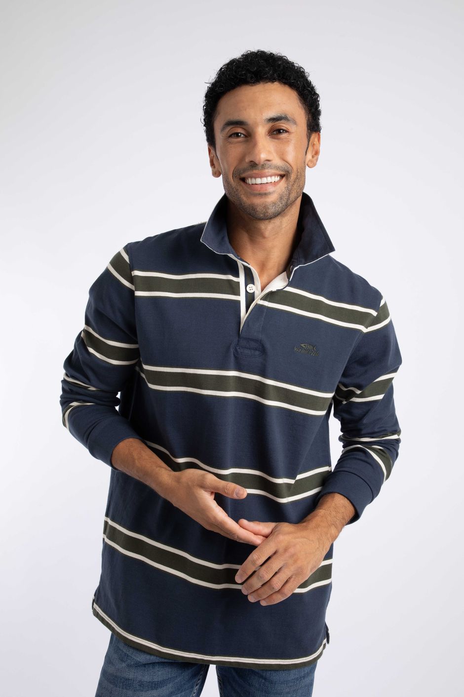 Percy Striped Rugby Shirt Navy