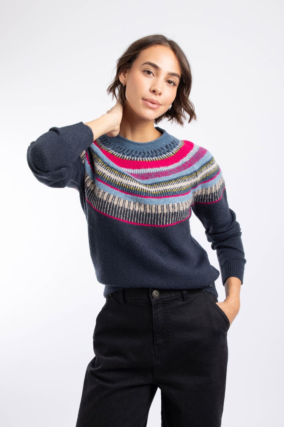 Carmelo Fair Isle Jumper Navy