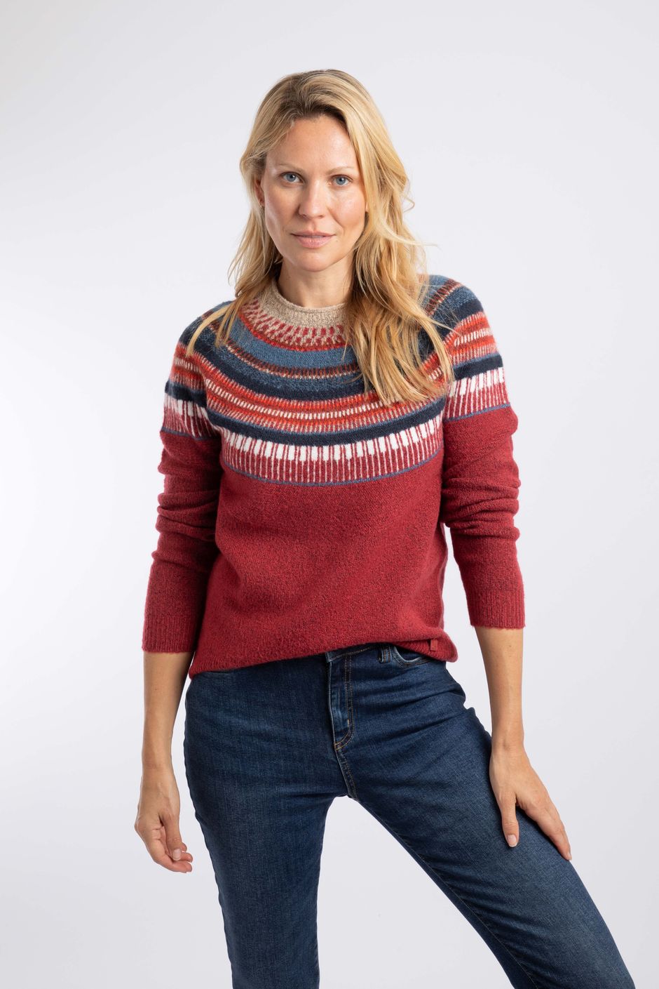 Carmelo Fair Isle Jumper Rhubarb