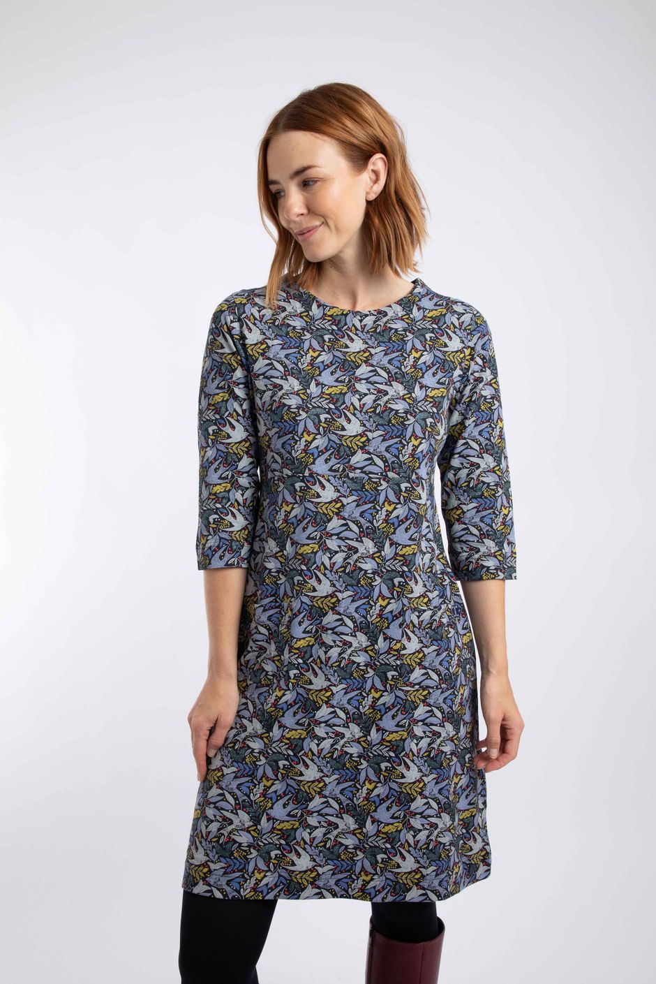 Markle Sparkle Print Jersey Dress Blue Mist