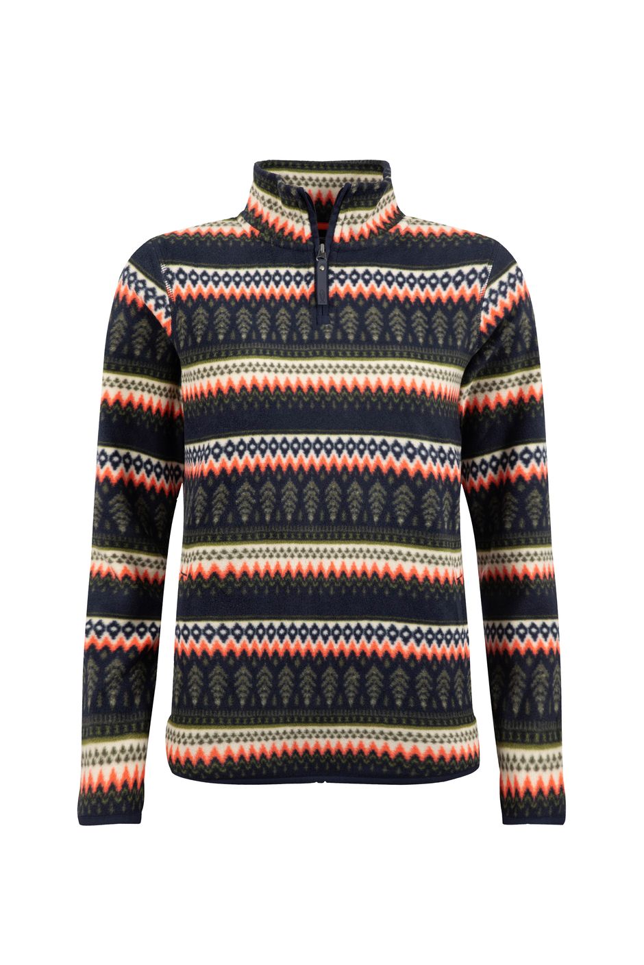 Reena 1/4 Zip Printed Microfleece Fir Green