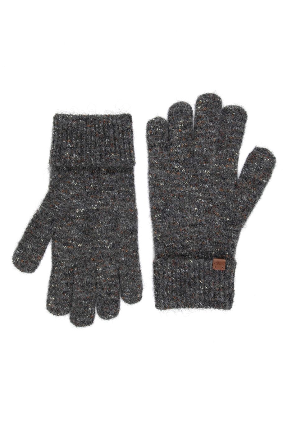 Henning Nep Yarn Knitted Gloves Dark Grey Marl