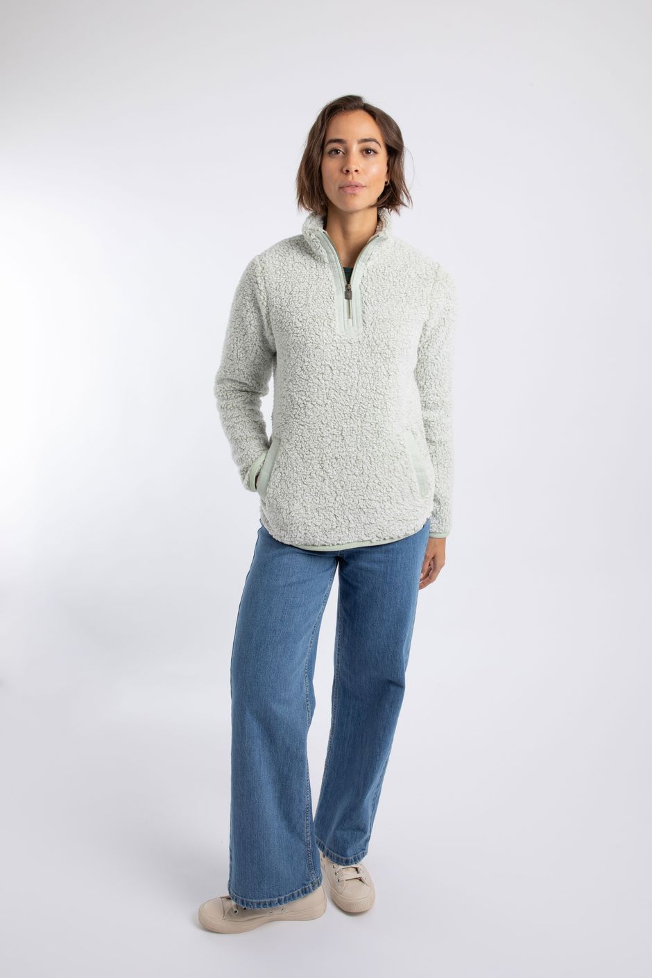 Madi Cosy 1/4 Zip Fleece Sage