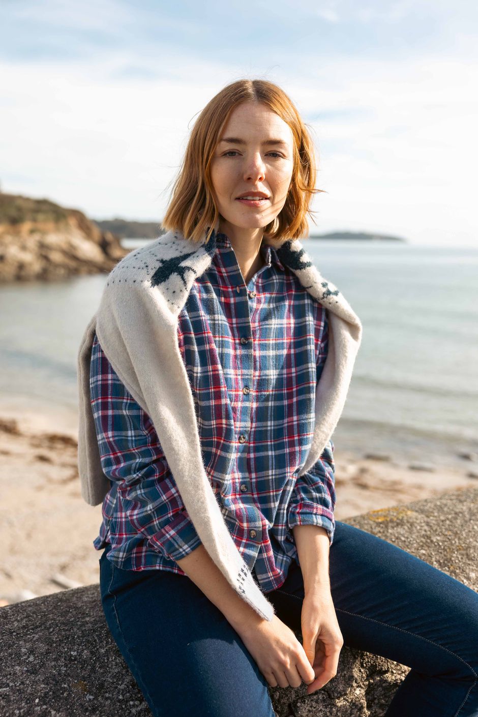 Corin Brushed Check Shirt Aster Blue