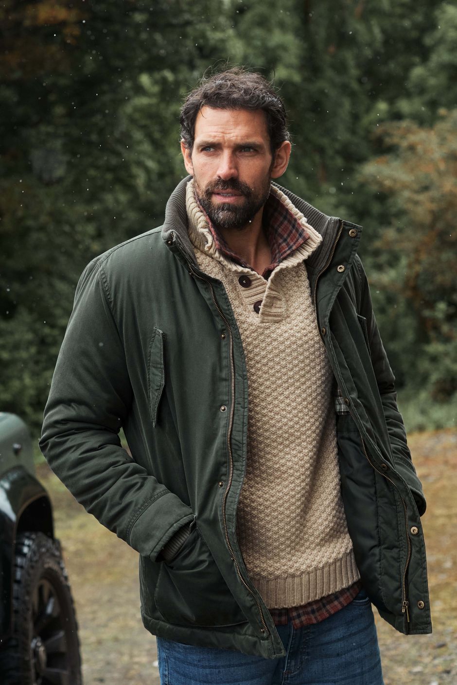 Charlestown Houndstooth Puffer Jacket Anthracite
