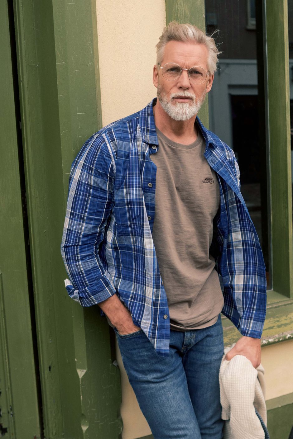 Lando Long Sleeve Check Shirt Bright Navy