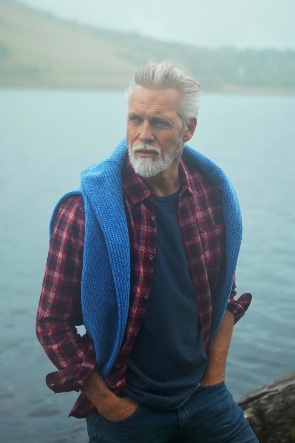 Sode Long Sleeve Check Shirt Deep Crimson