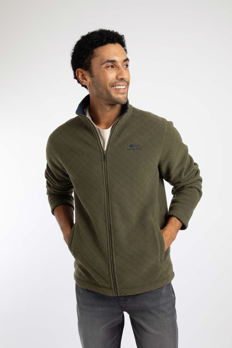 Tanner Full Zip Textured Fleece Winter Green