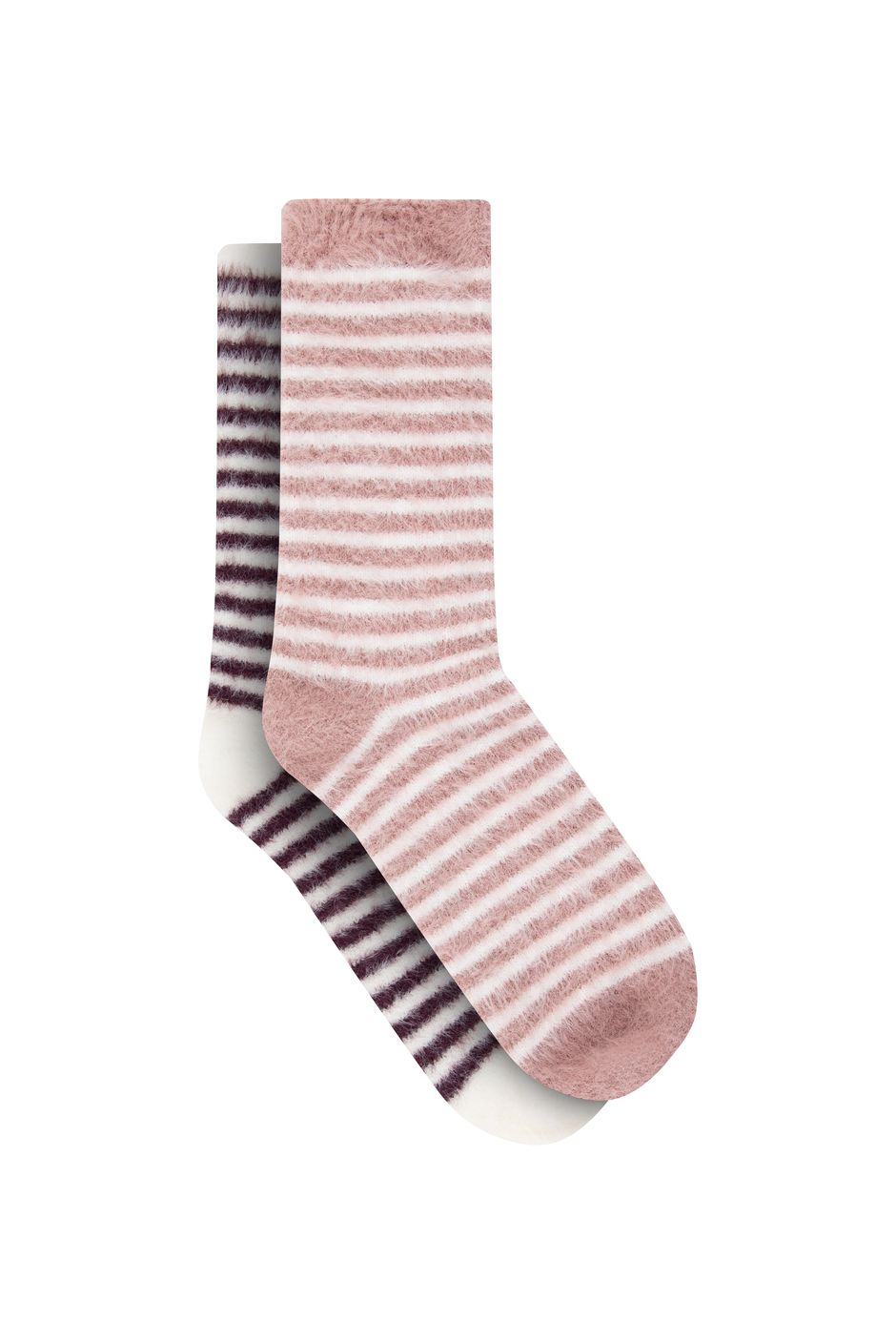Maiya Fluffy Sleep Socks 2 Pack Red Grape