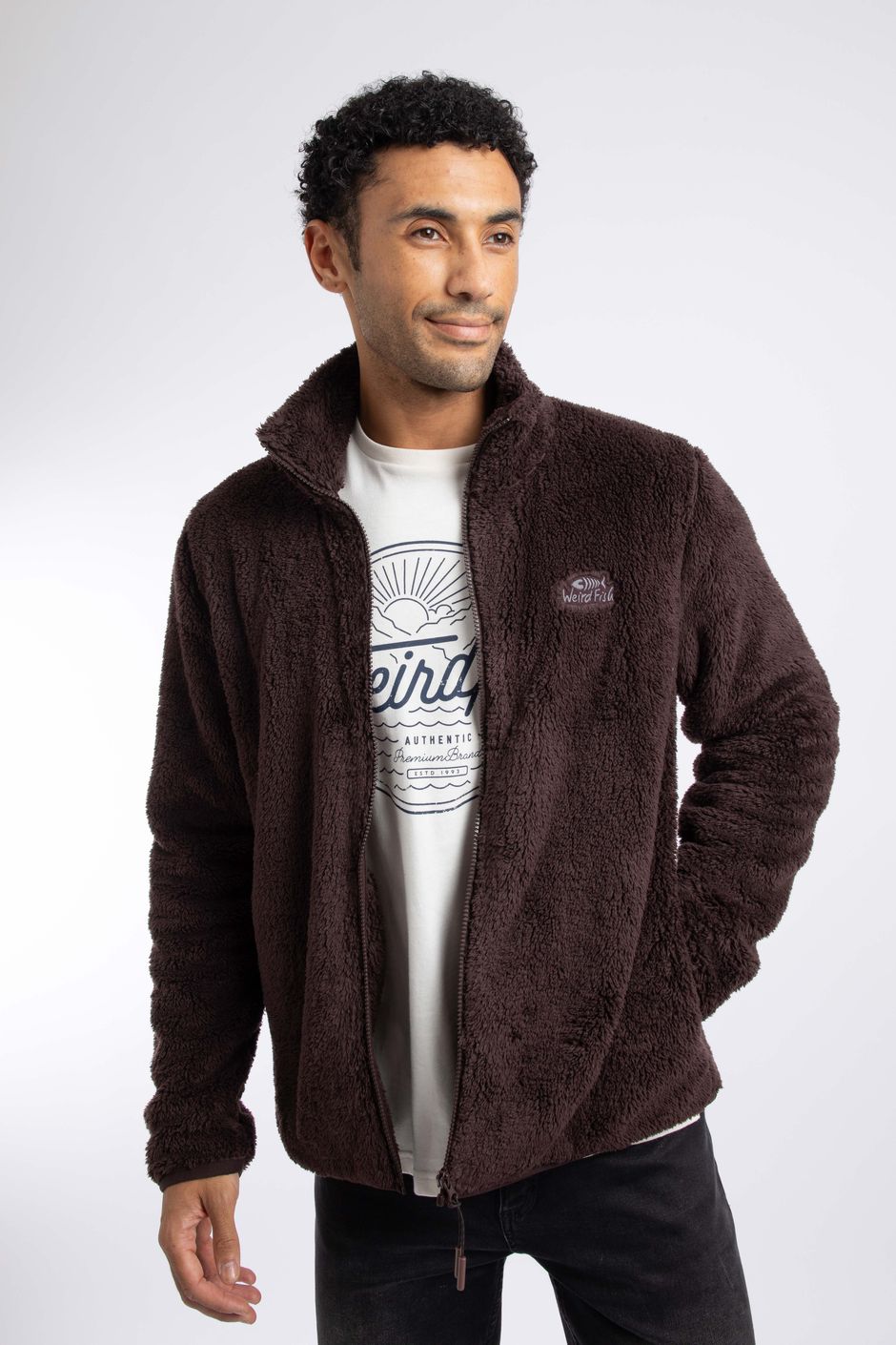 Channing Cosy Full Zip Fleece Black Coffee