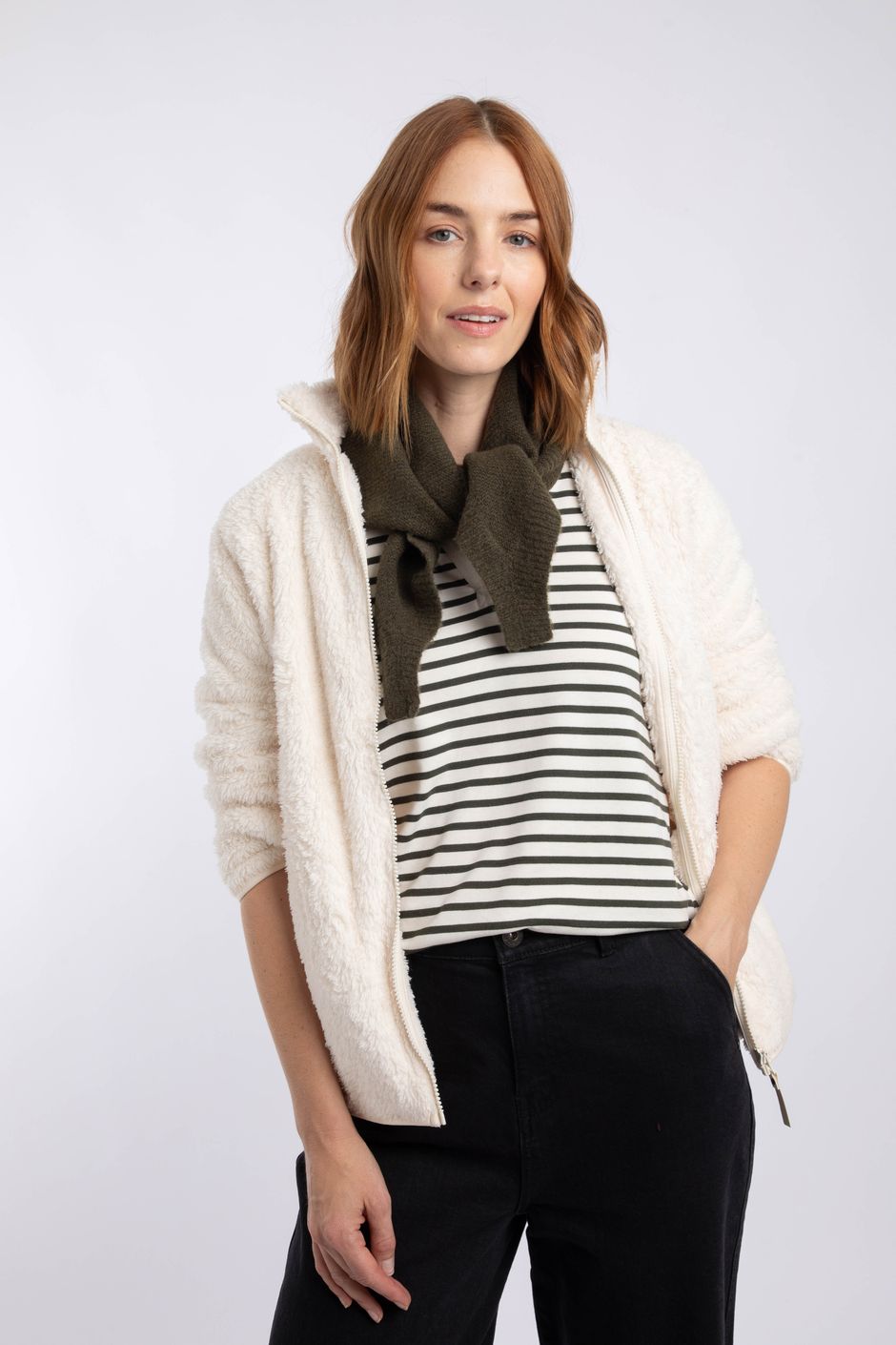 Charly Full Zip Cosy Fleece Cream