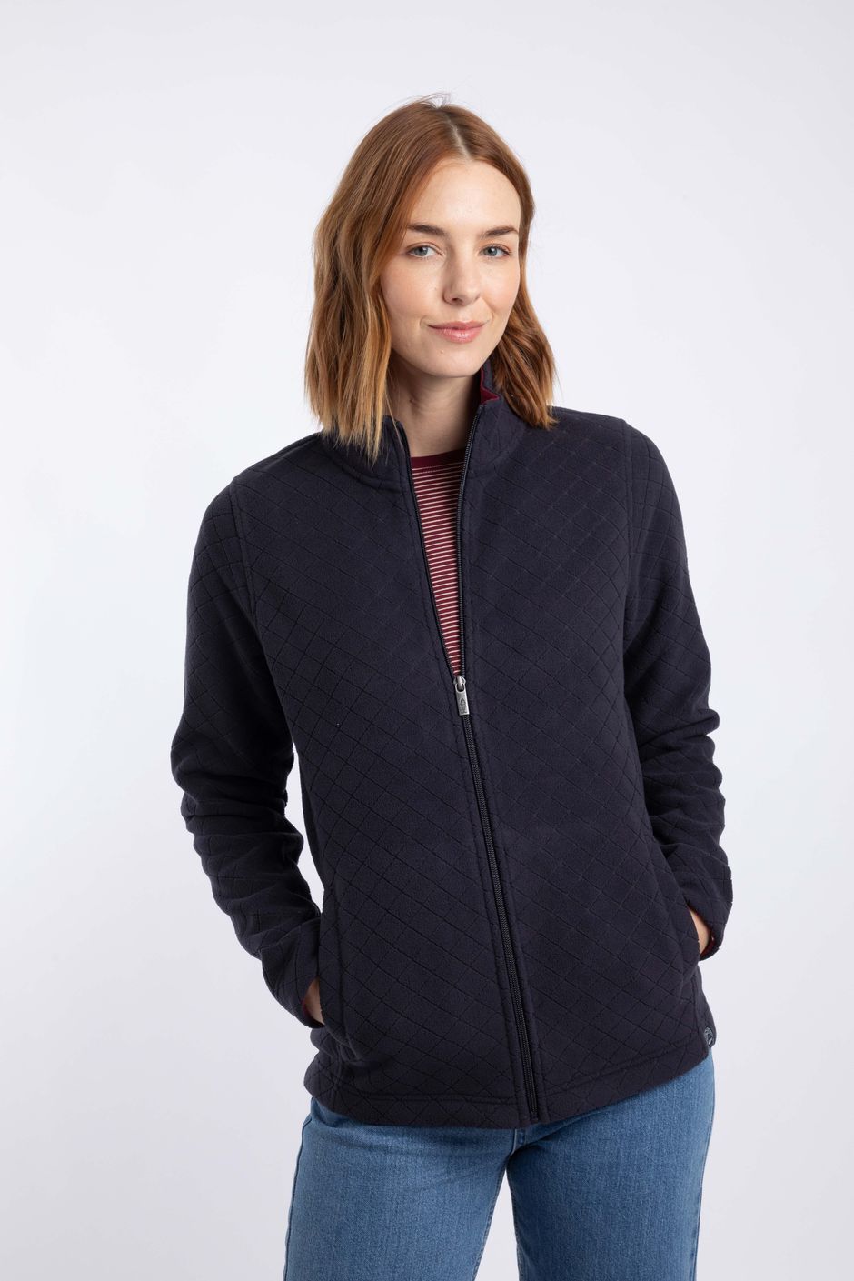 Eve Full Zip Jacquard Polar Fleece Midnight
