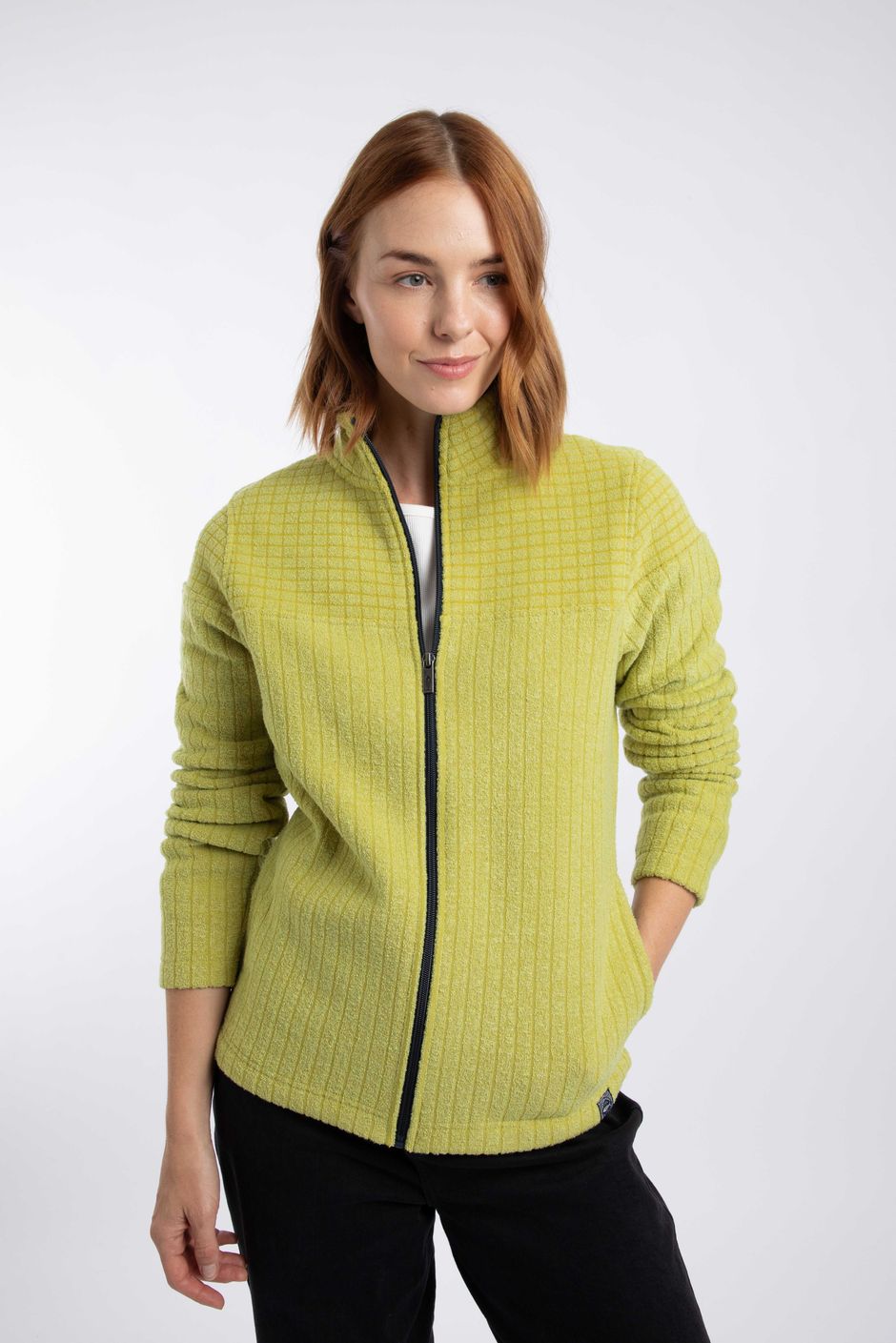 Frankie Full Zip Grid Fleece Tarragon