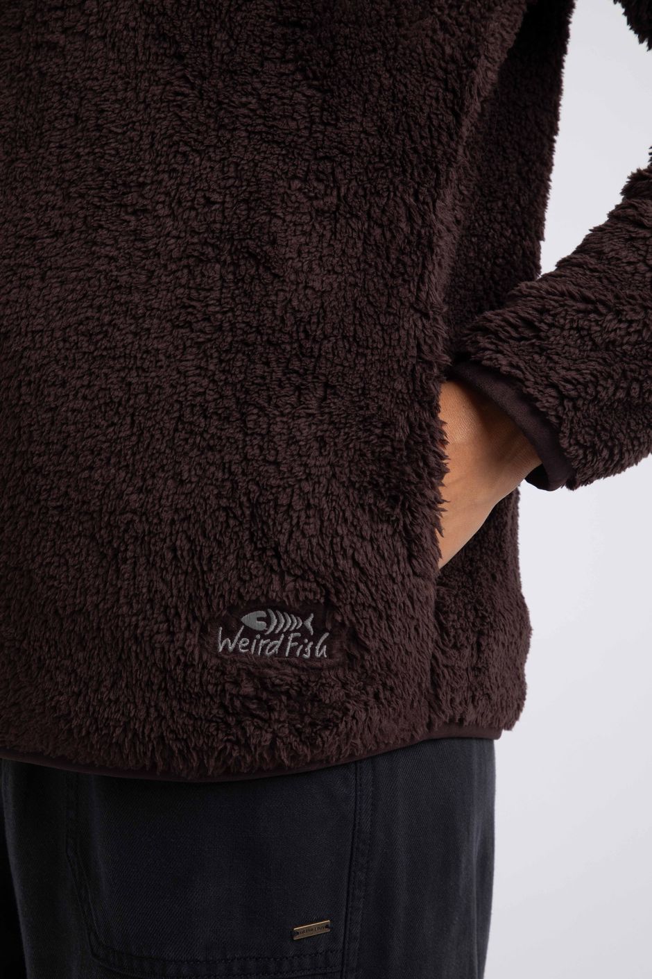 Reece Full Zip Hooded Cosy Fleece Black Coffee