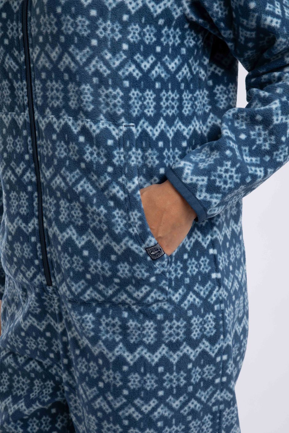 Glisten Printed Microfleece Onesie Light Blue