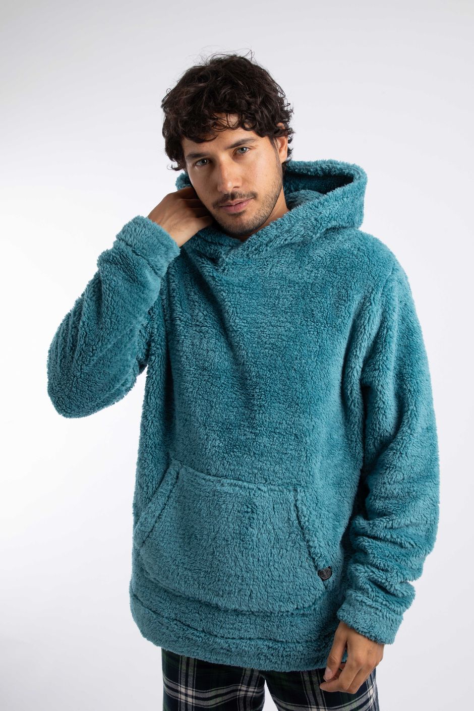 Fowey Cosy Fleece Hoodie Smoked Blue