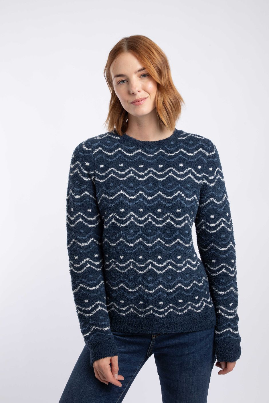 Lesendi Cosy Knit Patterned Jumper Navy