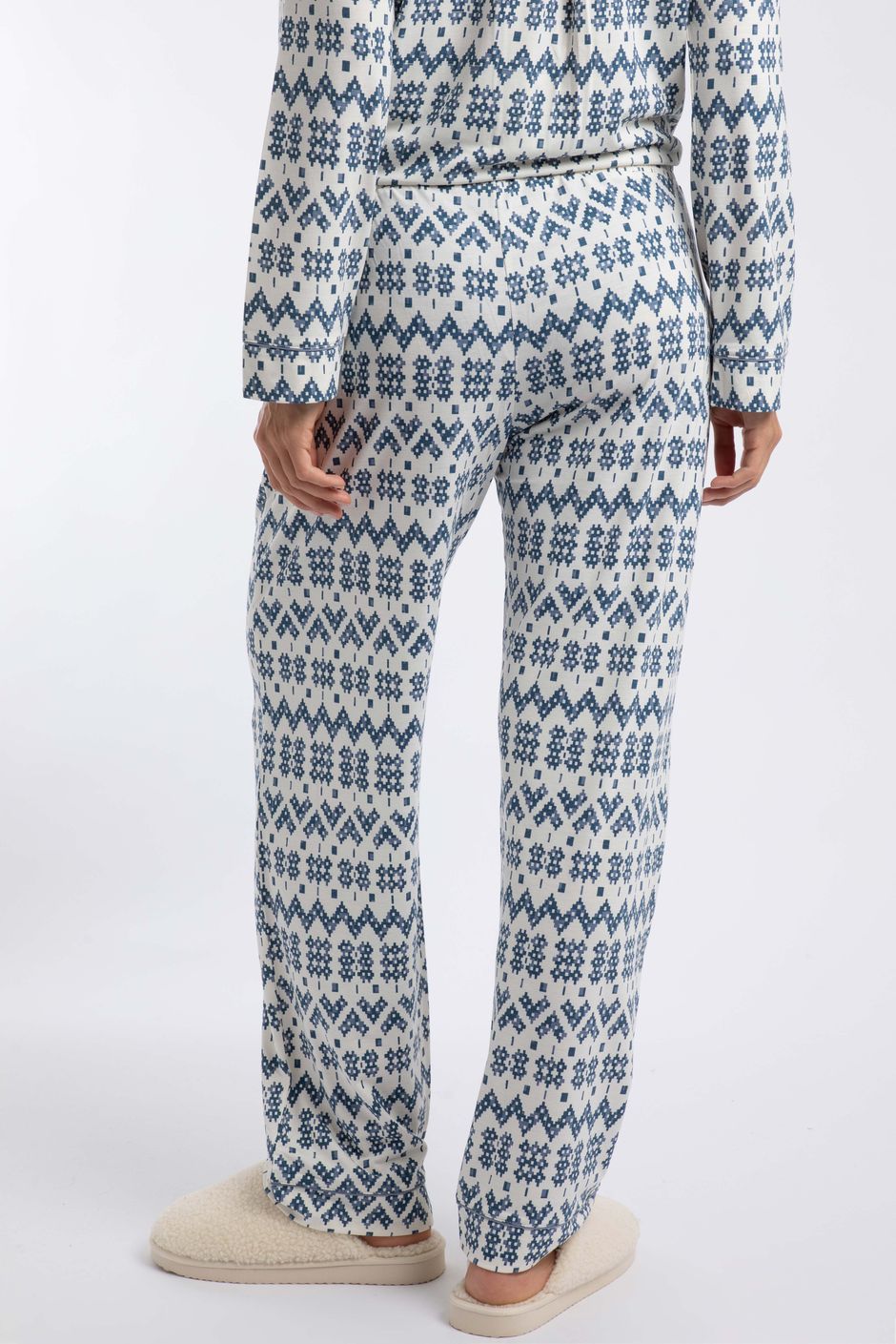 Breay Printed Pyjama Trouser Set Cream