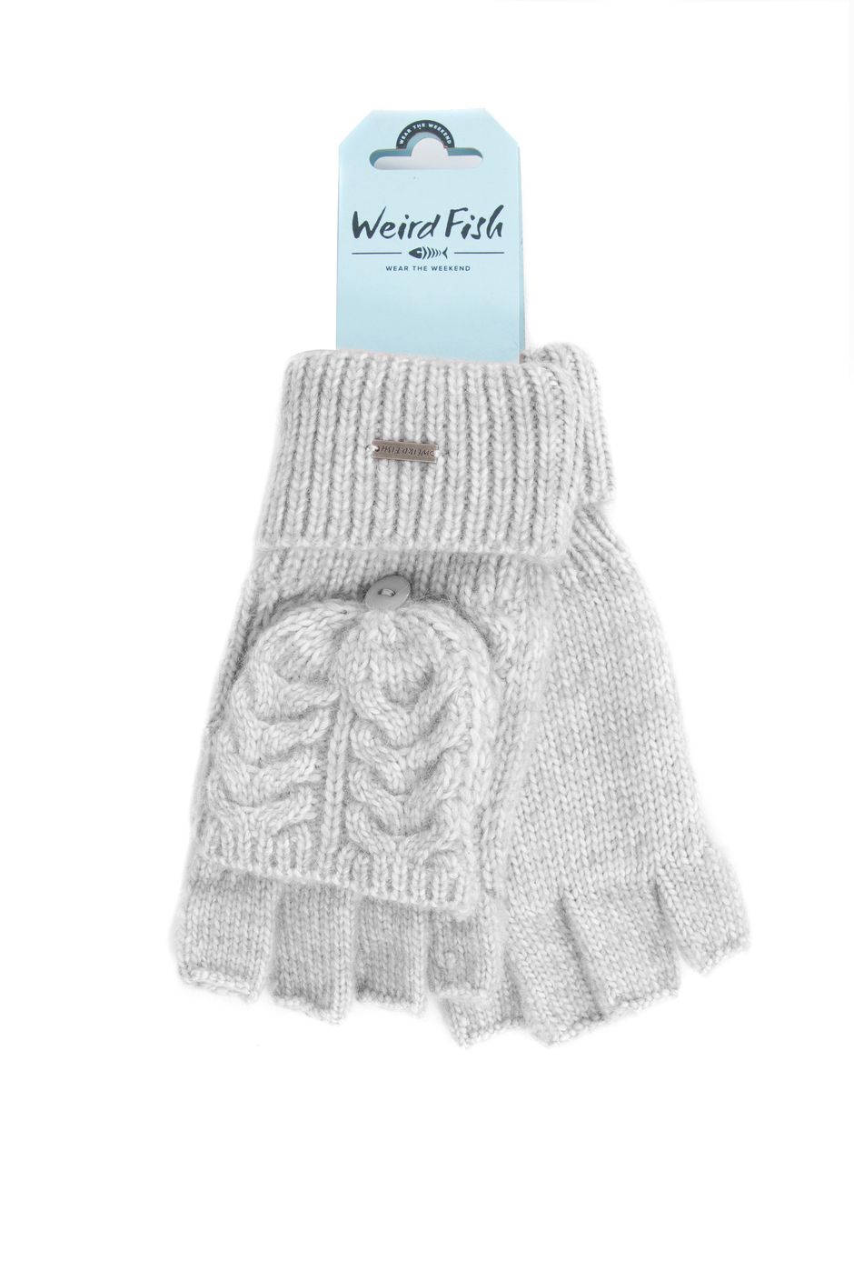 Cassie Fingerless Gloves Light Grey