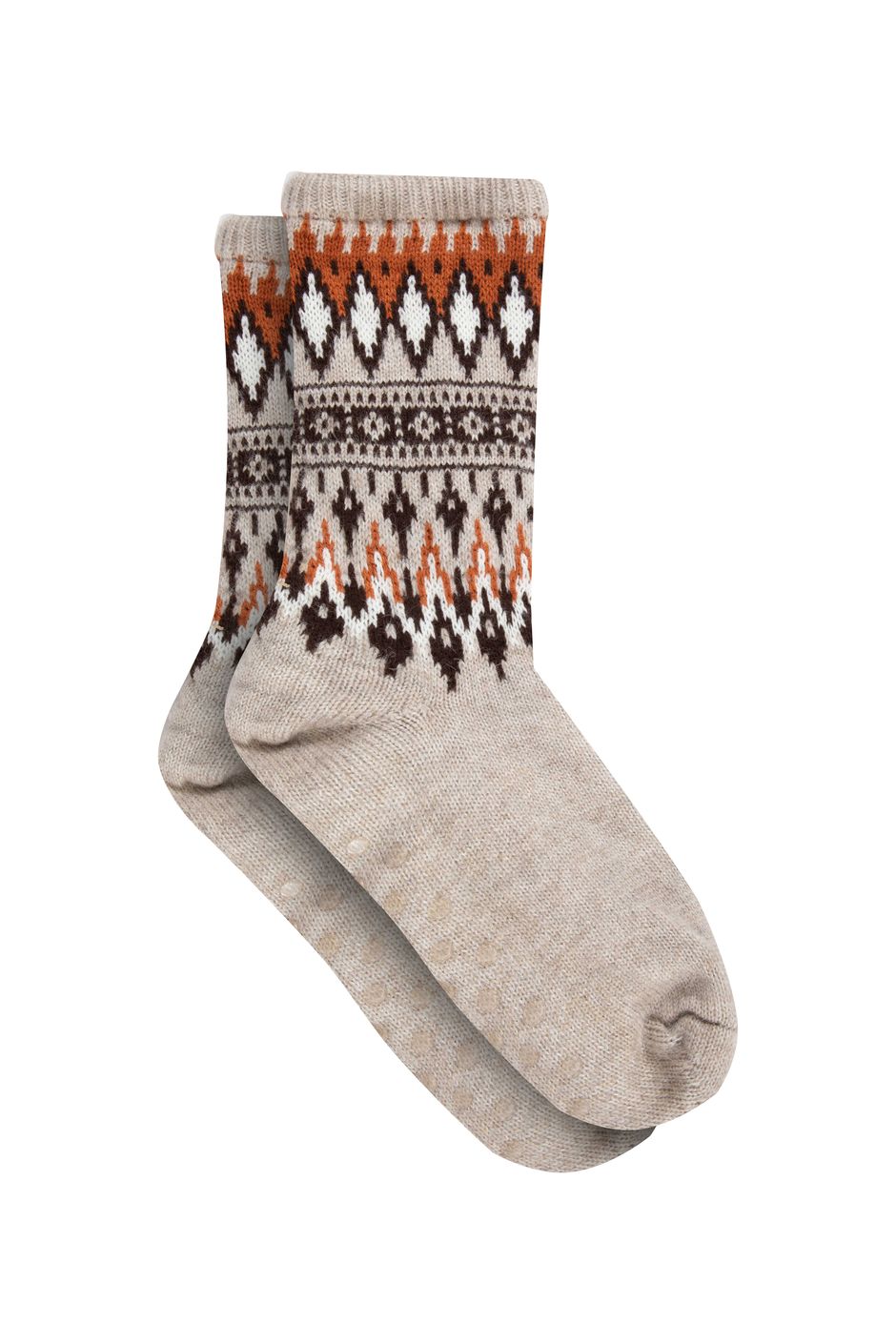 Shayla Patterned Slipper Socks SandStone
