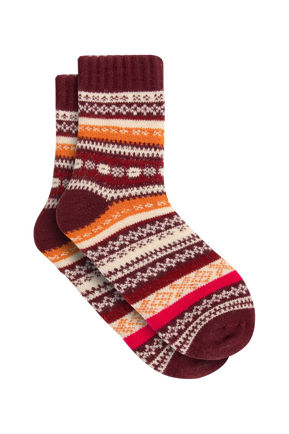 Cosette Fair Isle Lined Socks Port