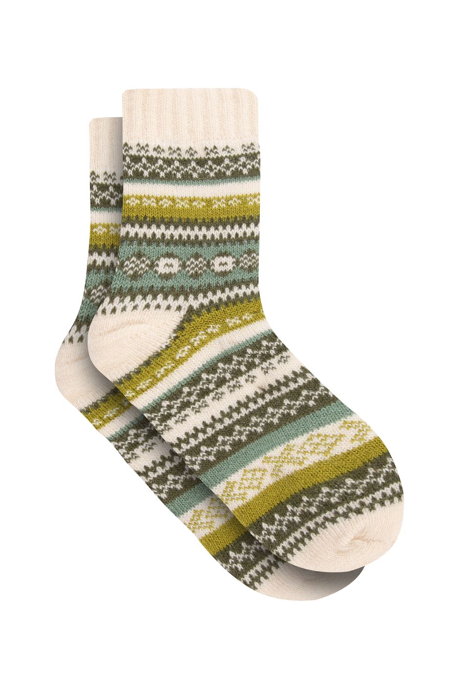 Cosette Fair Isle Lined Socks Winter Green