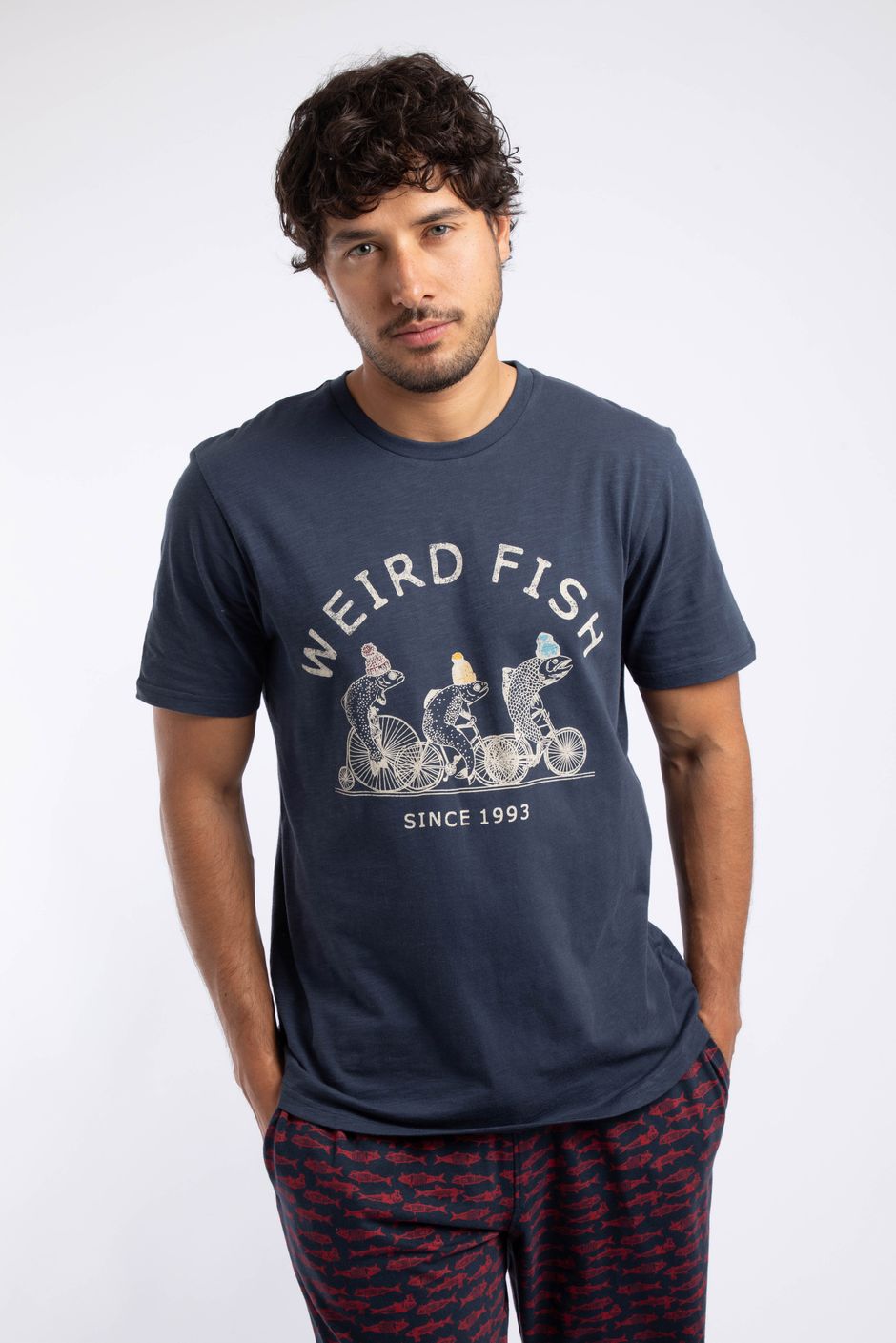 Morley Front Print Graphic T-Shirt Navy