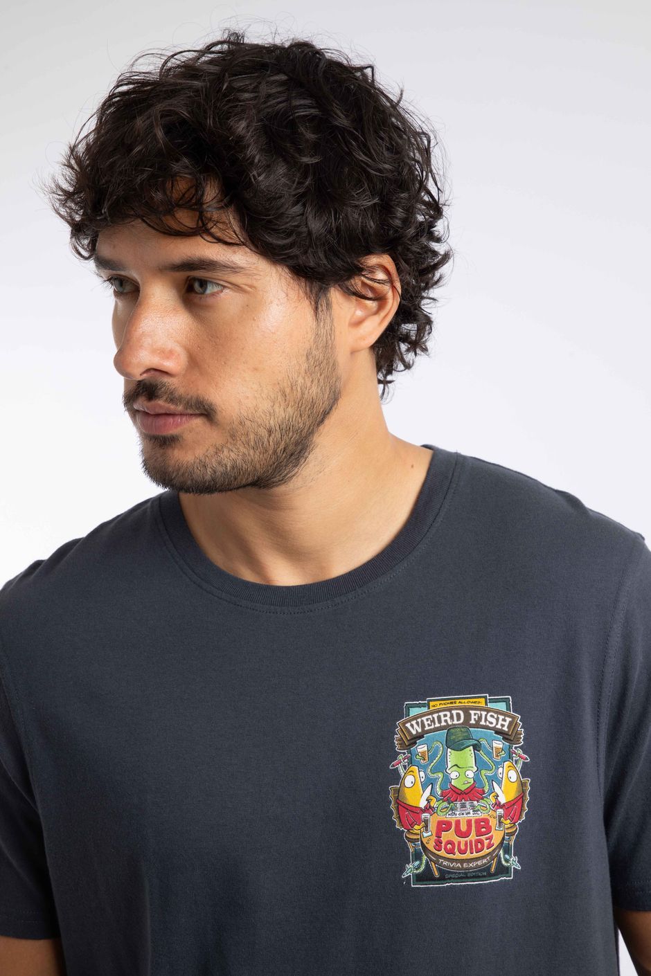 Pub Squidz Back Print Artist T-Shirt Navy