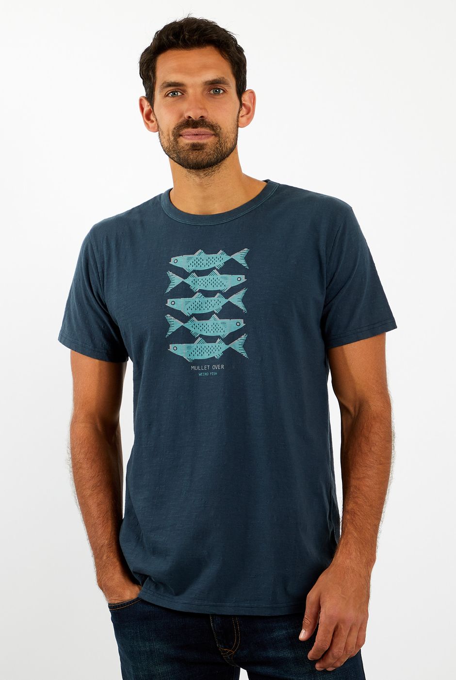 Mullet Over Organic Cotton T-Shirt Navy