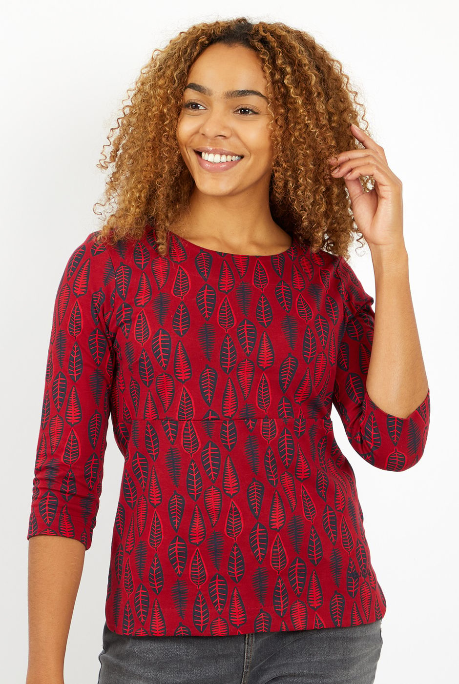Pinto Printed Jersey T-Shirt Rich Red