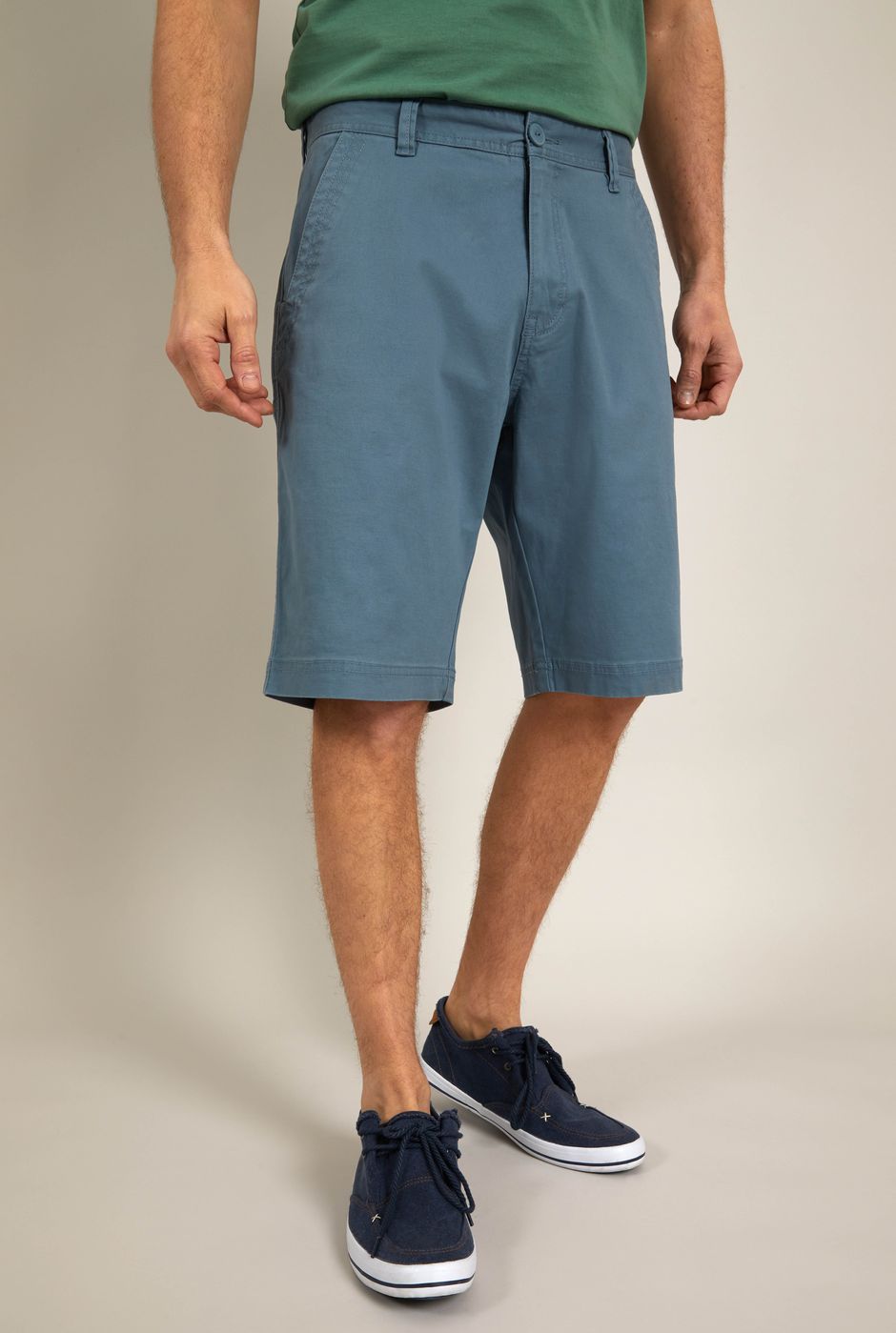 Rayburn Organic Cotton Flat Front Shorts Blue Mirage