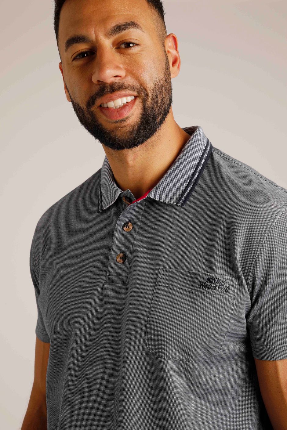 Harlow Recycled Organic Pique Polo Shirt Navy