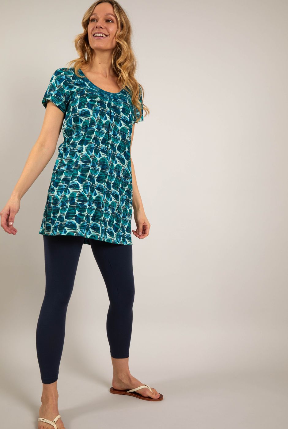 Santo Embroidered Viscose Tunic Bottle Green