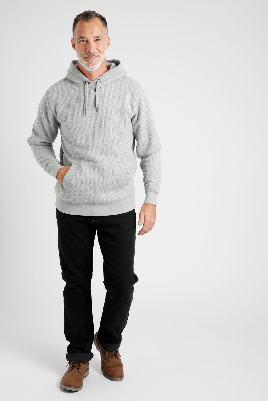 Cresson Bonded Waffle Popover Hoodie Frost Grey