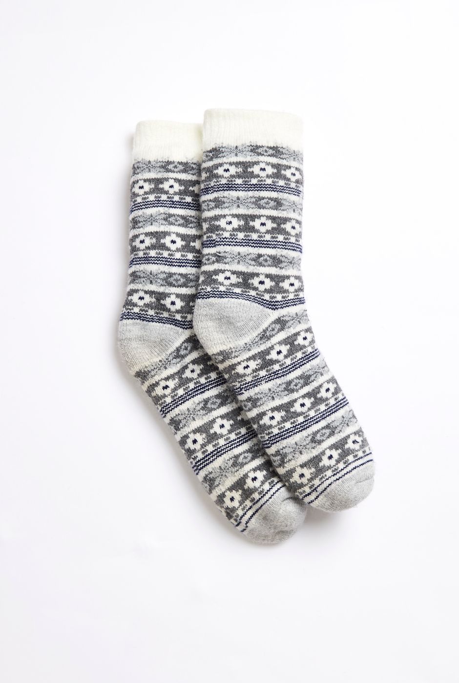 Cindy Patterened Cabin Sock Pearl Grey