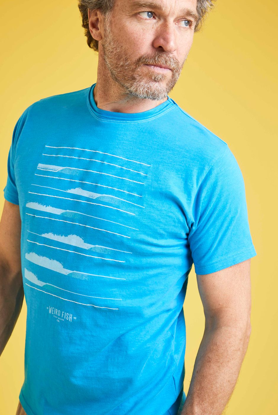 Breakers Organic Cotton Slub Graphic T-Shirt Azure