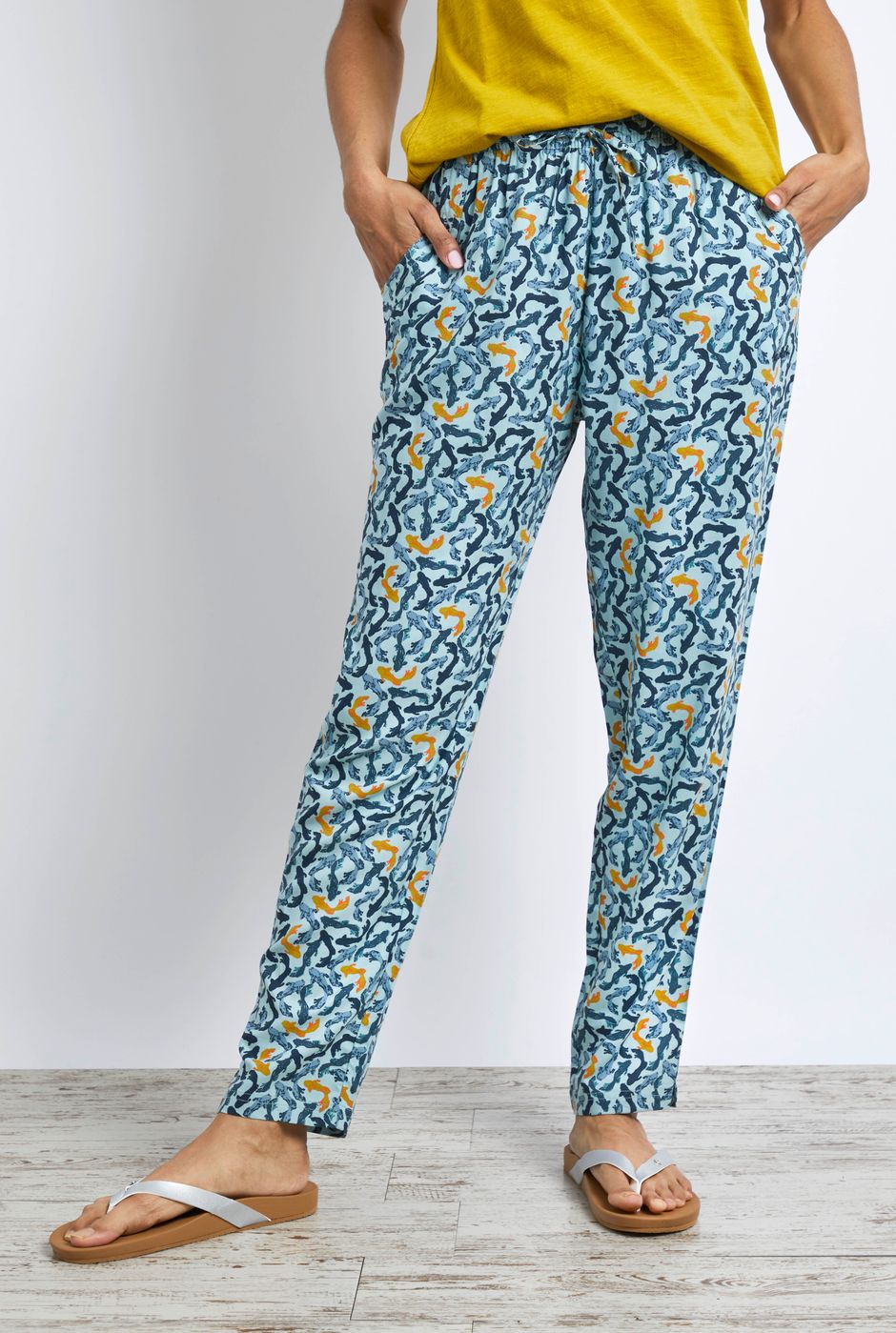 Tinto Lenzing EcoVero™  Printed Trousers Faded Jade