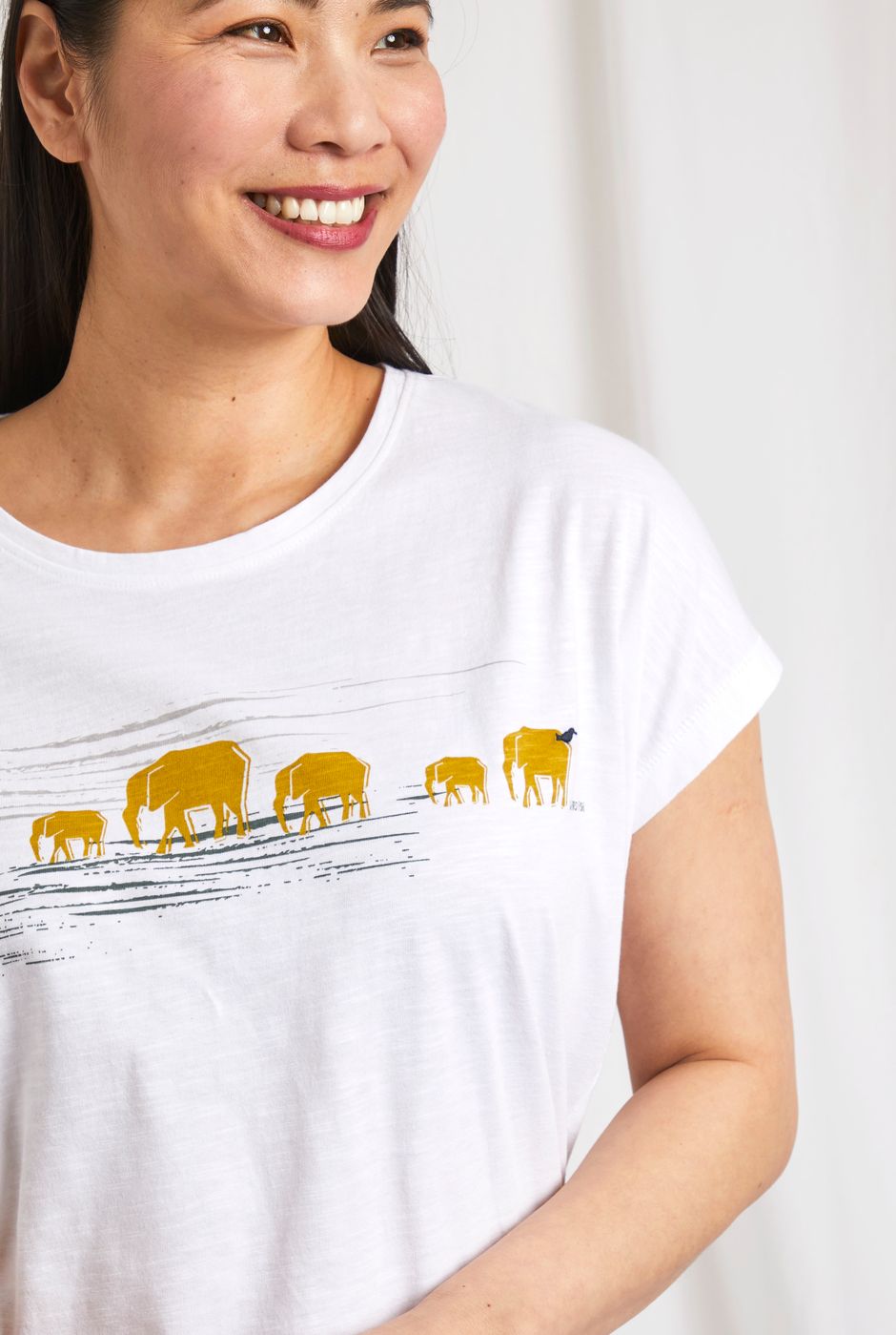 Elephas Organic Cotton Graphic T-Shirt White