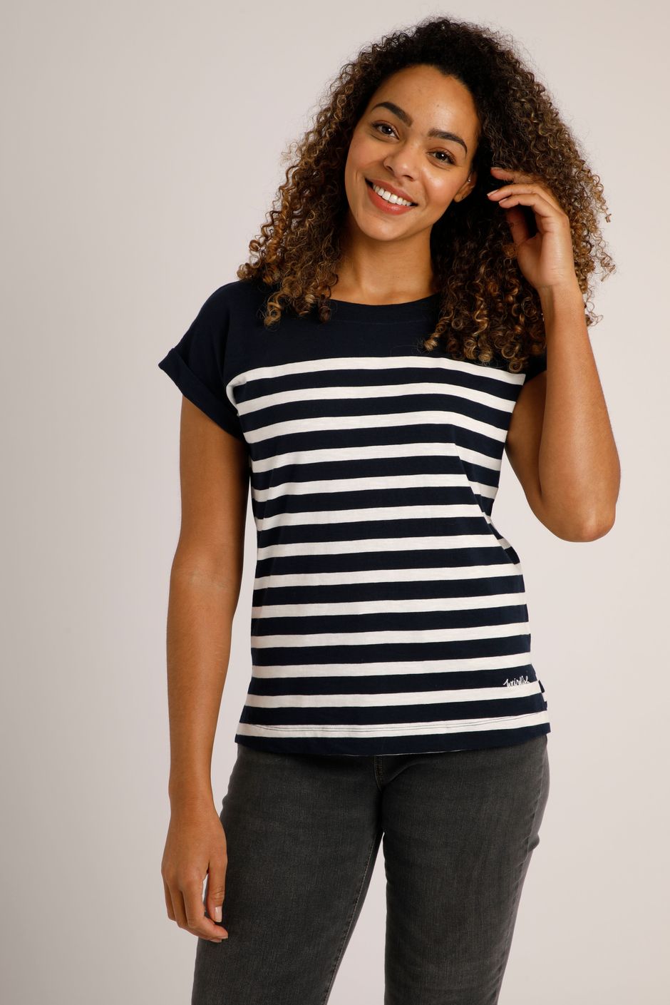 Jolli Organic Cotton Striped T-Shirt Navy