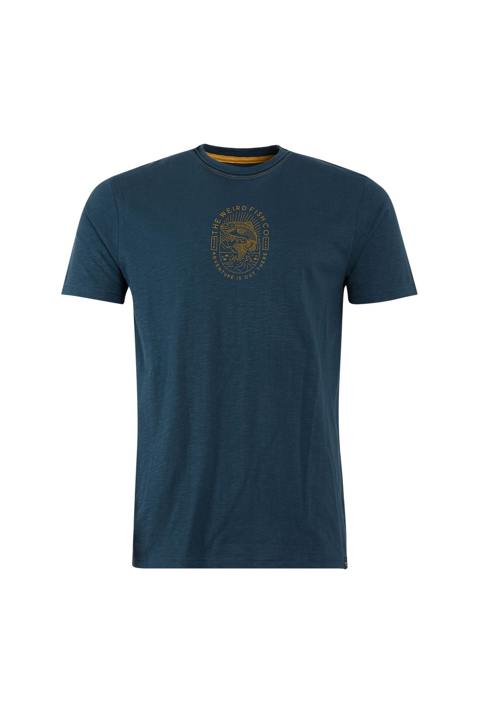 Upstream Organic Cotton Slub Branded Graphic T-Shirt Petrol Blue