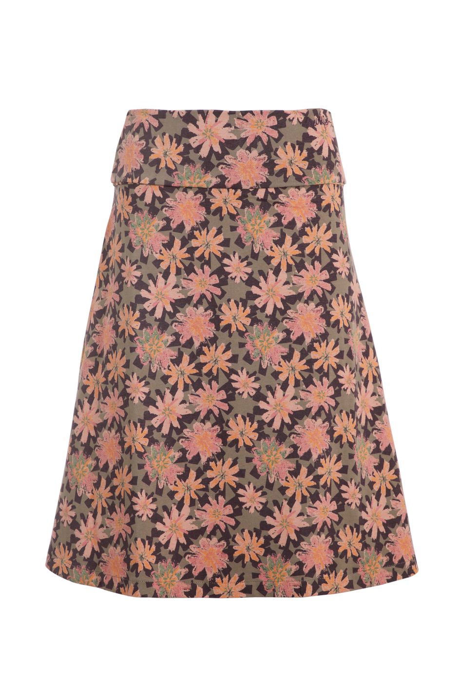 Malmo Organic Cotton Printed Jersey Skirt Bronze