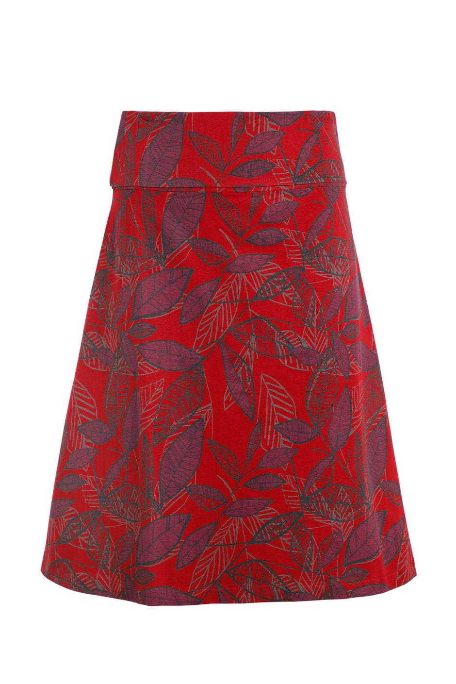 Malmo Organic Cotton Printed Jersey Skirt Rich Red