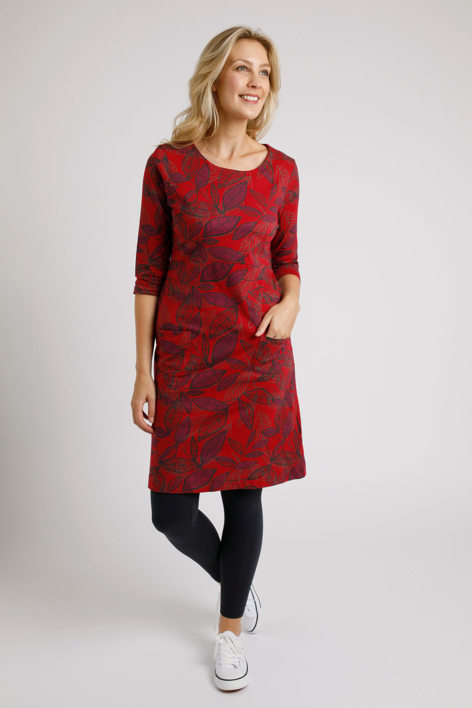 Starshine Organic Cotton Printed Jersey Dress Rich Red