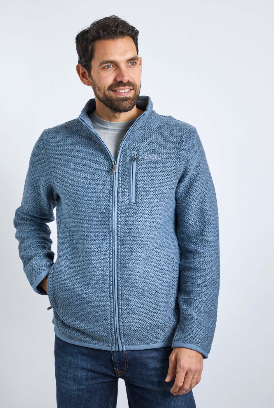 Transom Full Zip Eco Macaroni Blue Mirage
