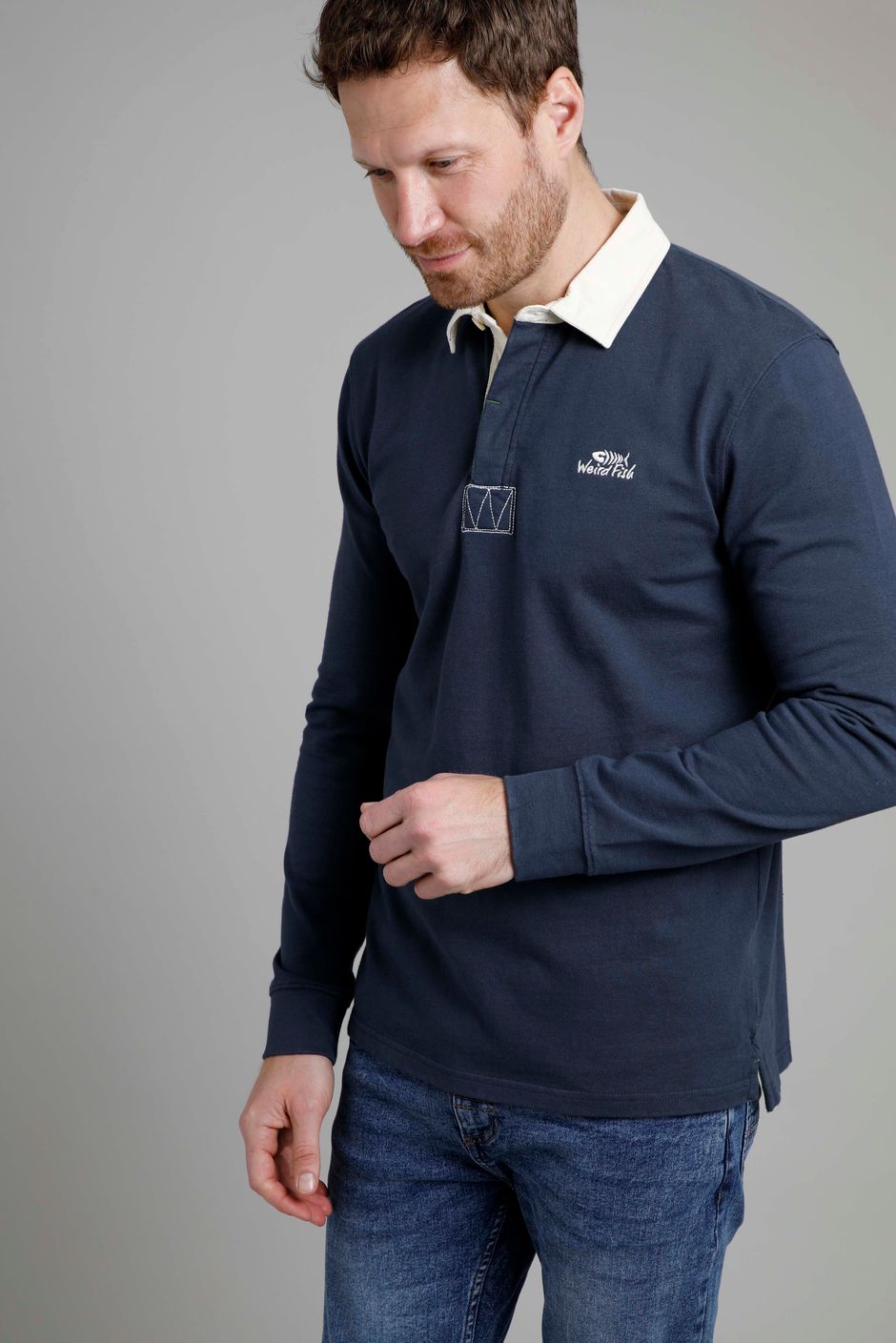 Fulshaw Organic Long Sleeve Rugby Shirt Dark Navy