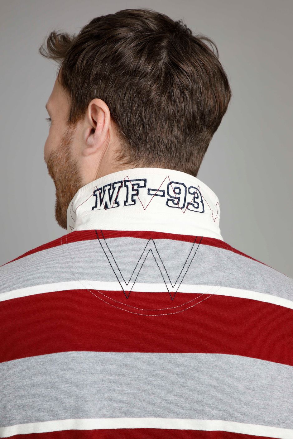 Laxton Organic Long Sleeve Stripe Rugby Shirt Grey Weird Fish