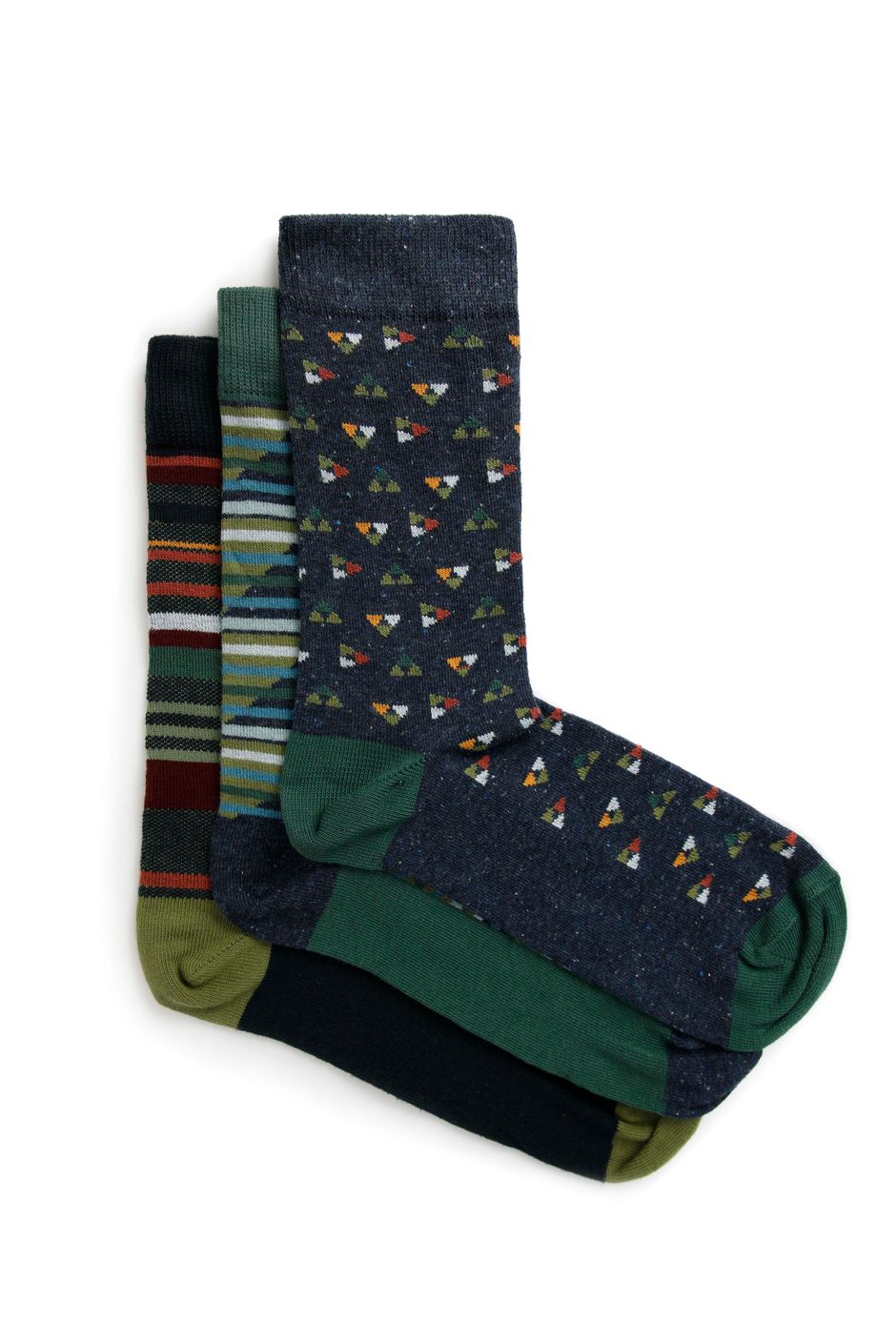 Wyatt Eco Stripe Socks Multi Pack Olive